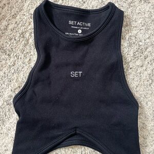 Sleek Black Ribbed Tank Top